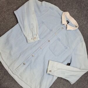 BDG Urban Outfitters Heavy Shirt Mens XL Blue Preppy Nerd Grunge Y2K Cords